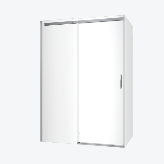 Rols kabina przyścienna 140x100 cm drzwi przesuwne 140 cm, 2 ścianki boczne 100 cm, chrom