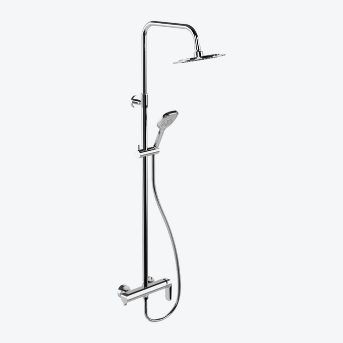Clever 2.0 zestaw prysznicowy ścienny z deszczownicą 25 cm, chrom