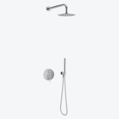 PI zestaw prysznicowo-wannowy podtynkowy 2 funkcyjny z deszczownicą 25 cm, chrom