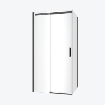 Rols kabina narożna 100x90 cm z drzwiami przesuwnymi 100 cm, powłoka Clean Control, czarny mat