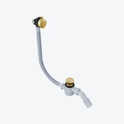 Hover syfon wannowy z napełnianiem czyszczony od góry złoty szczotkowany