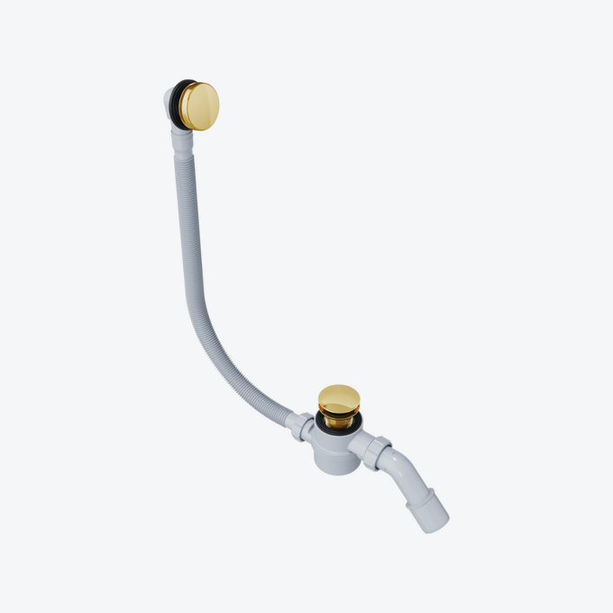 Moli Syfon wannowy z przelewem,złoty PVD