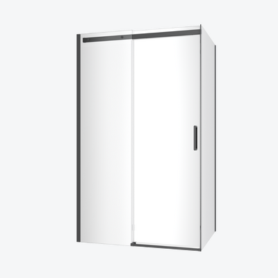 Rols kabina narożna 120x90 cm z drzwiami przesuwnymi 120 cm, powłoka Clean Control, czarny mat