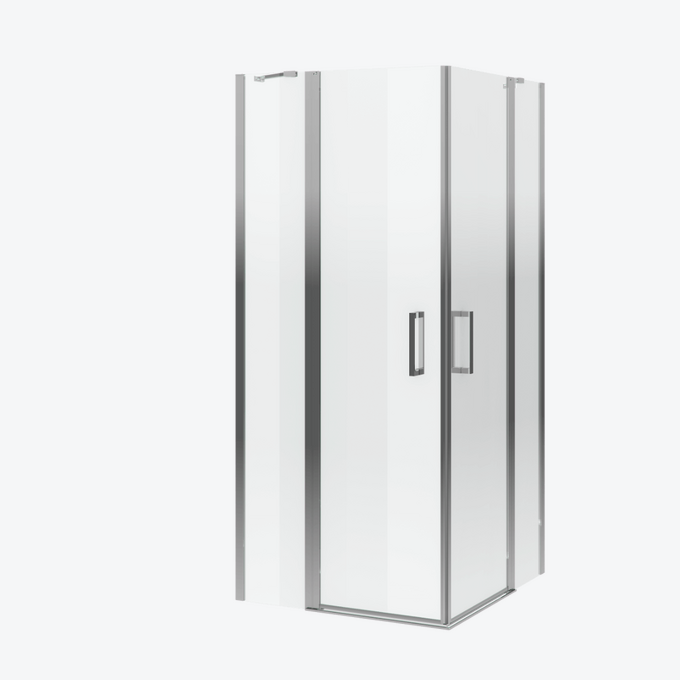 Mazo kabina narożna 90x90 cm, drzwi wahadłowe podwójne, powłoka Clean Control, chrom