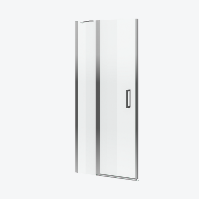 Mazo drzwi wnękowe wahadłowe pojedyncze 90x195 cm ze ścianką stałą, Clean Control, chrom