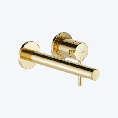 PI bateria umywalkowa podtynkowa komplet, złoty połysk