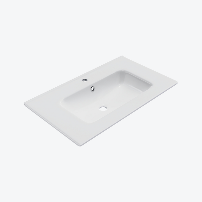 Pik umywalka meblowa 81x46,5 cm prostokątna z otworem na baterię, biały połysk
