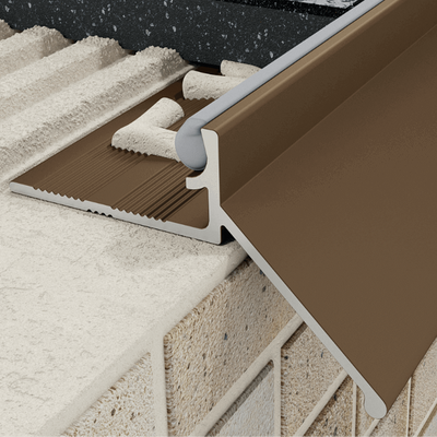 Profil K okapowy 8 mm, szerokość 15 mm długość 250 cm, aluminiowy, anodowany brązowy