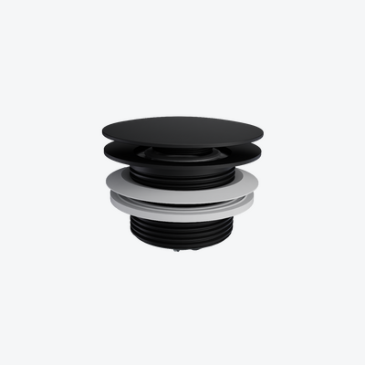 Korek klik-klak do wanien wolnostojących czyszczony od góry, czarny mat