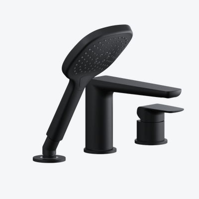 Clever 2.0 bateria wannowa 3 otworowa, czarny soft