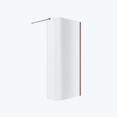 Vidoq walk-in ścianka prysznicowa gięta 93x200 cm, powłoka Clean Control, miedziany szczotkowany