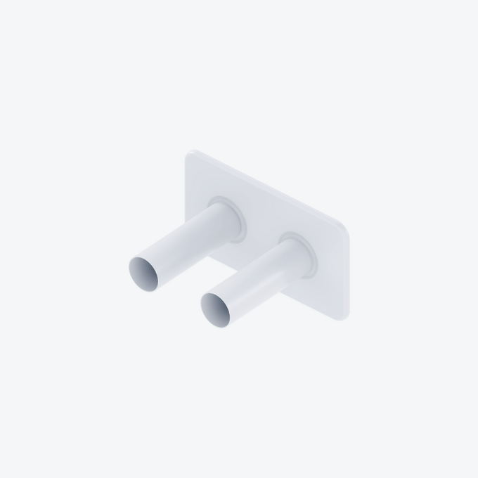 Caldo zestaw maskujący do zaworów grzejnikowych, 1x rozeta podwójna, biały mat