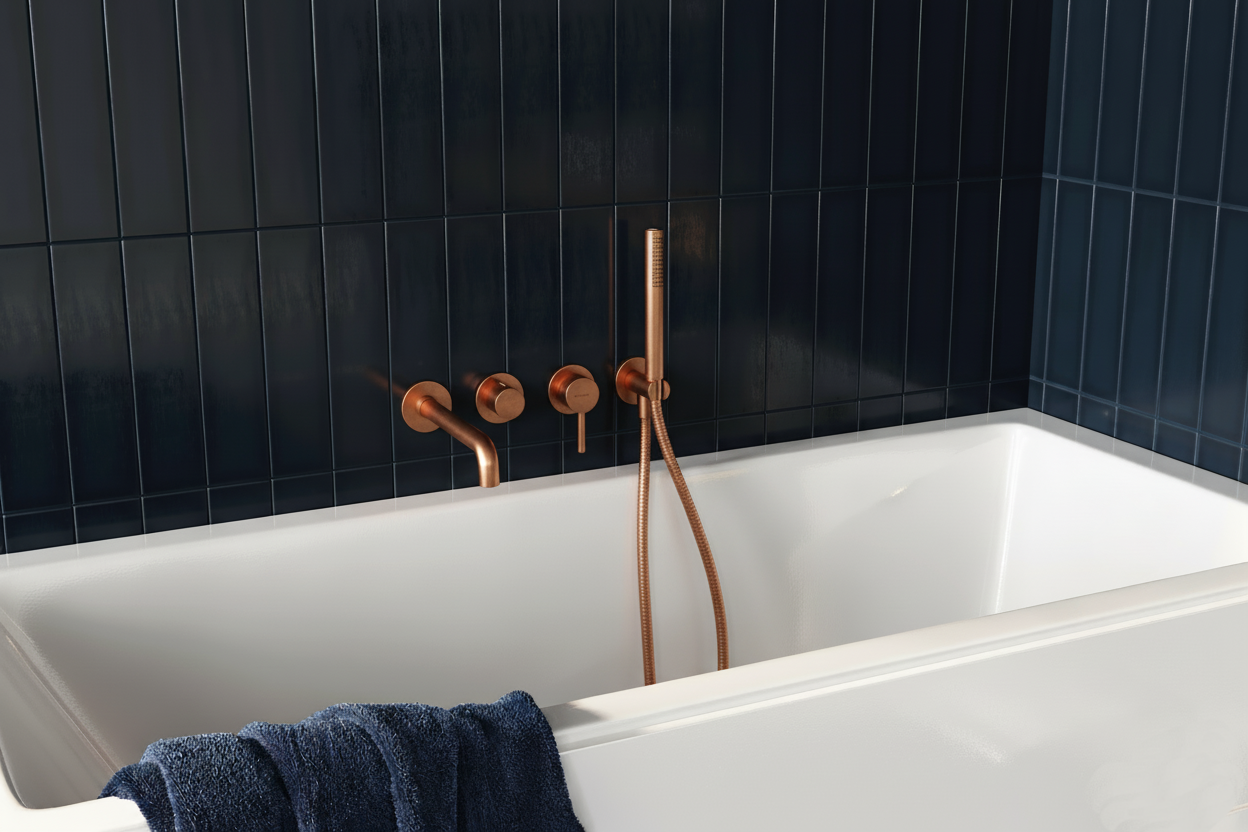 Delta PI wylewka wannowa ścienna, miedziany szczotkowany