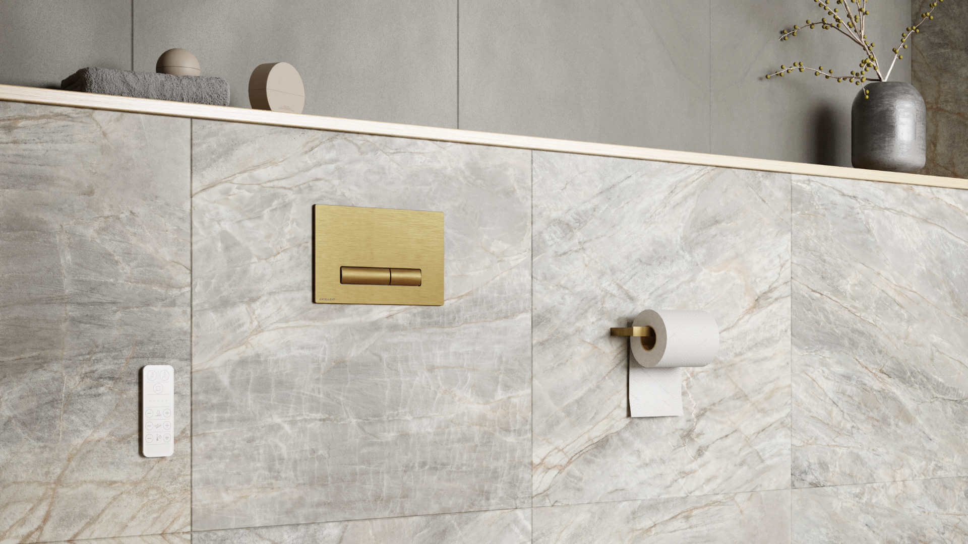 Aurro przycisk spłukujący do stelaża podtynkowego WC Shiro 2.0, złoty szczotkowany