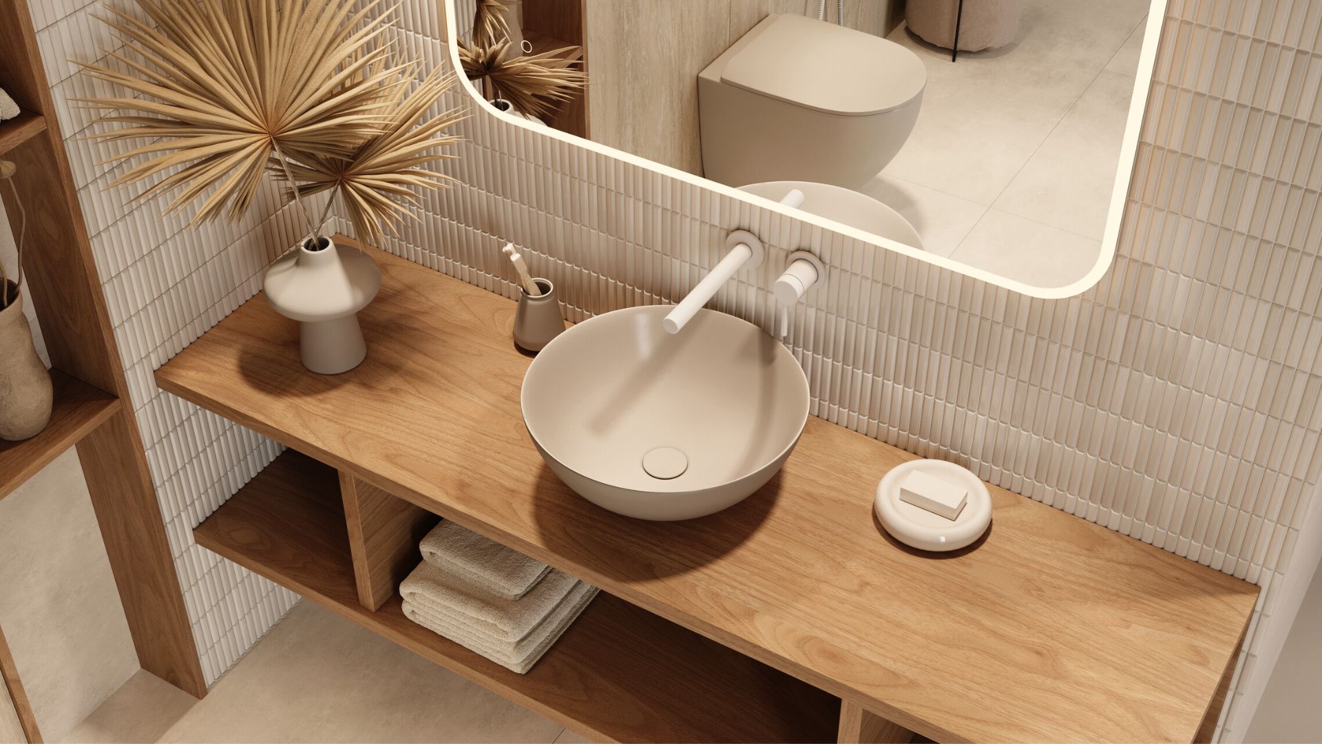 Design Korek klik-klak umywalkowo bidetowy, korpus chrom, pokrywa ceramiczna cappucino mat