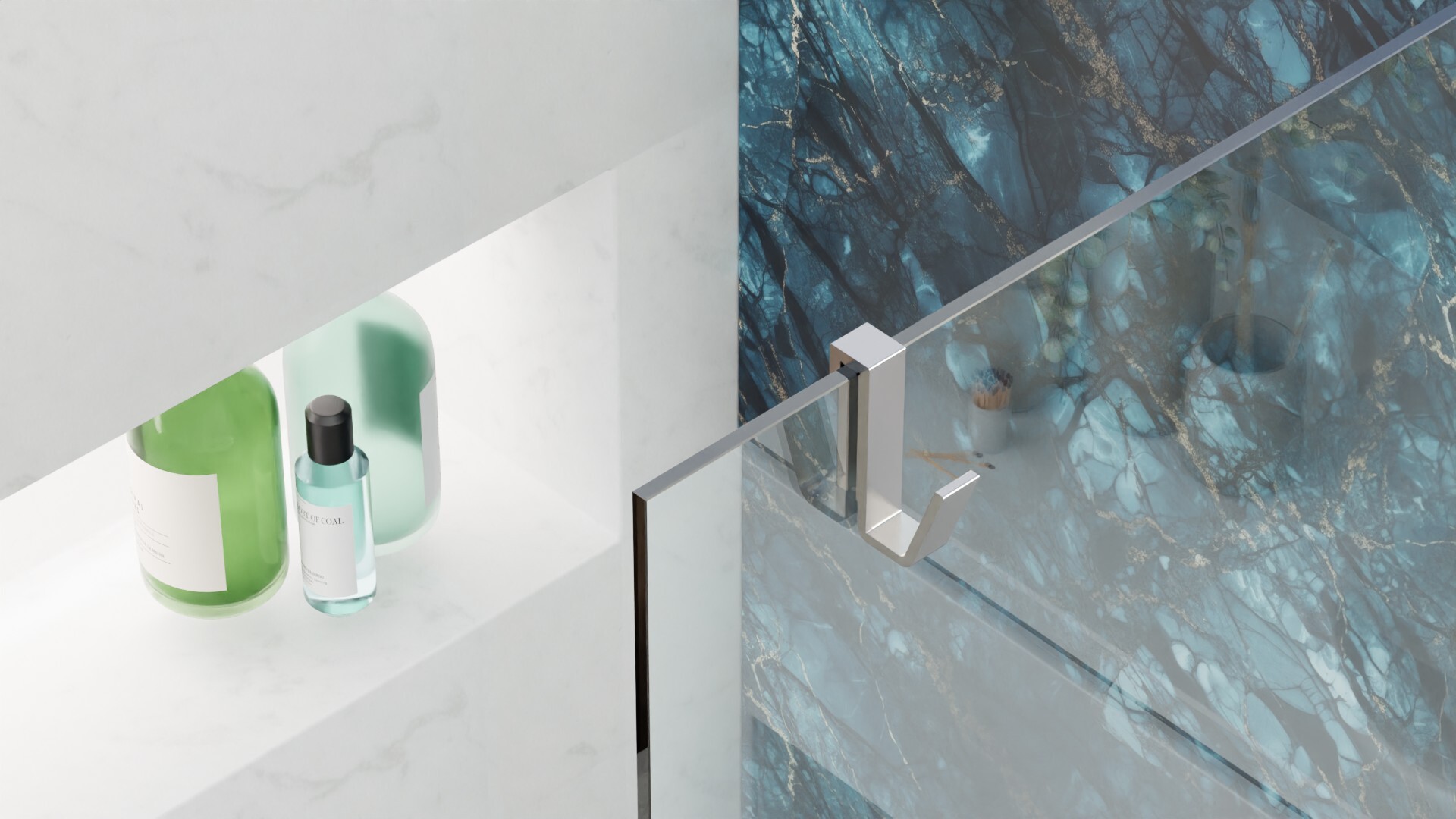 Haczyk do mocowania na szybie o grubości 6-10 mm, chrom