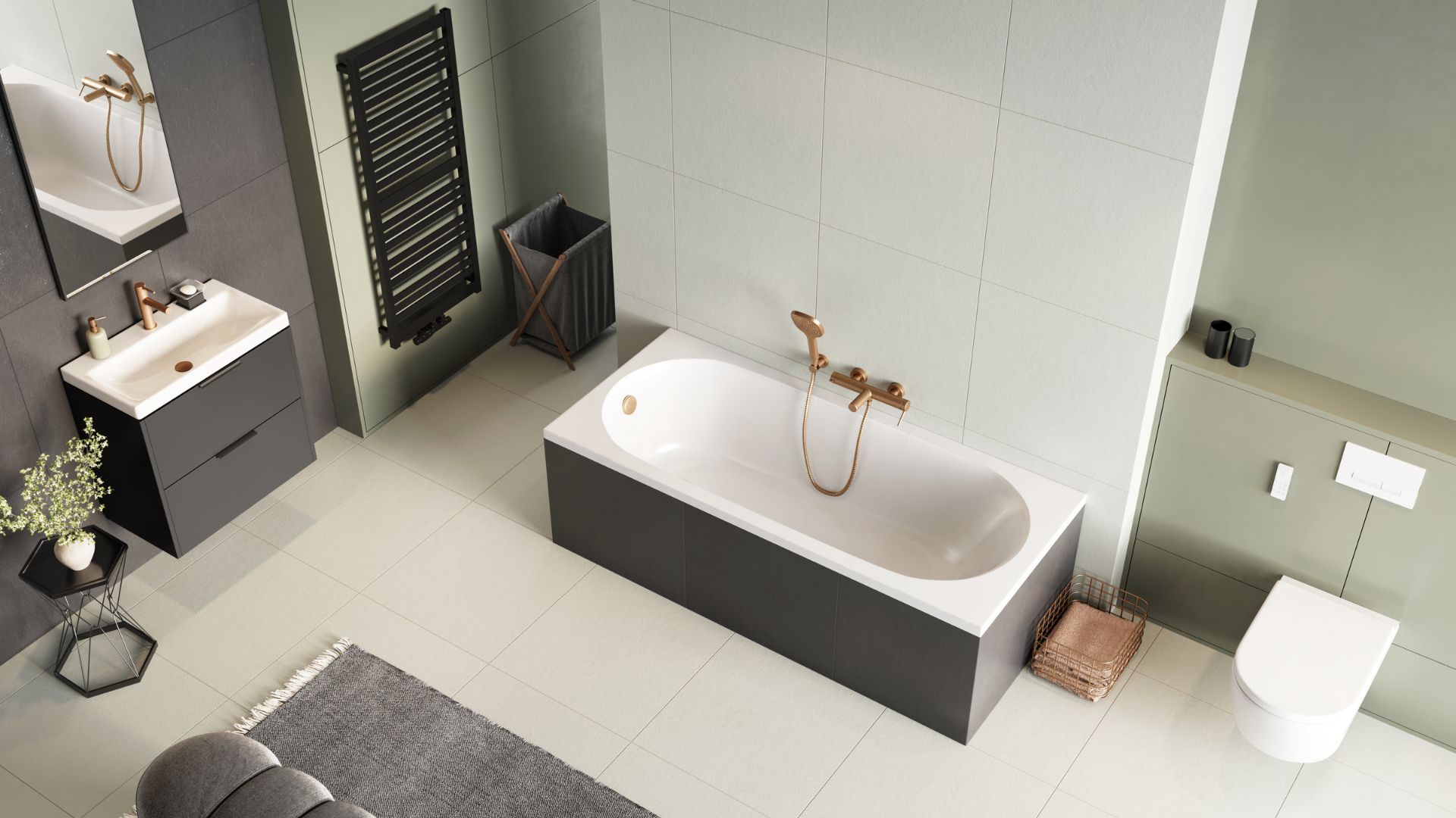 Oceana Slim wanna prostokątna 180X80 cm biały połysk