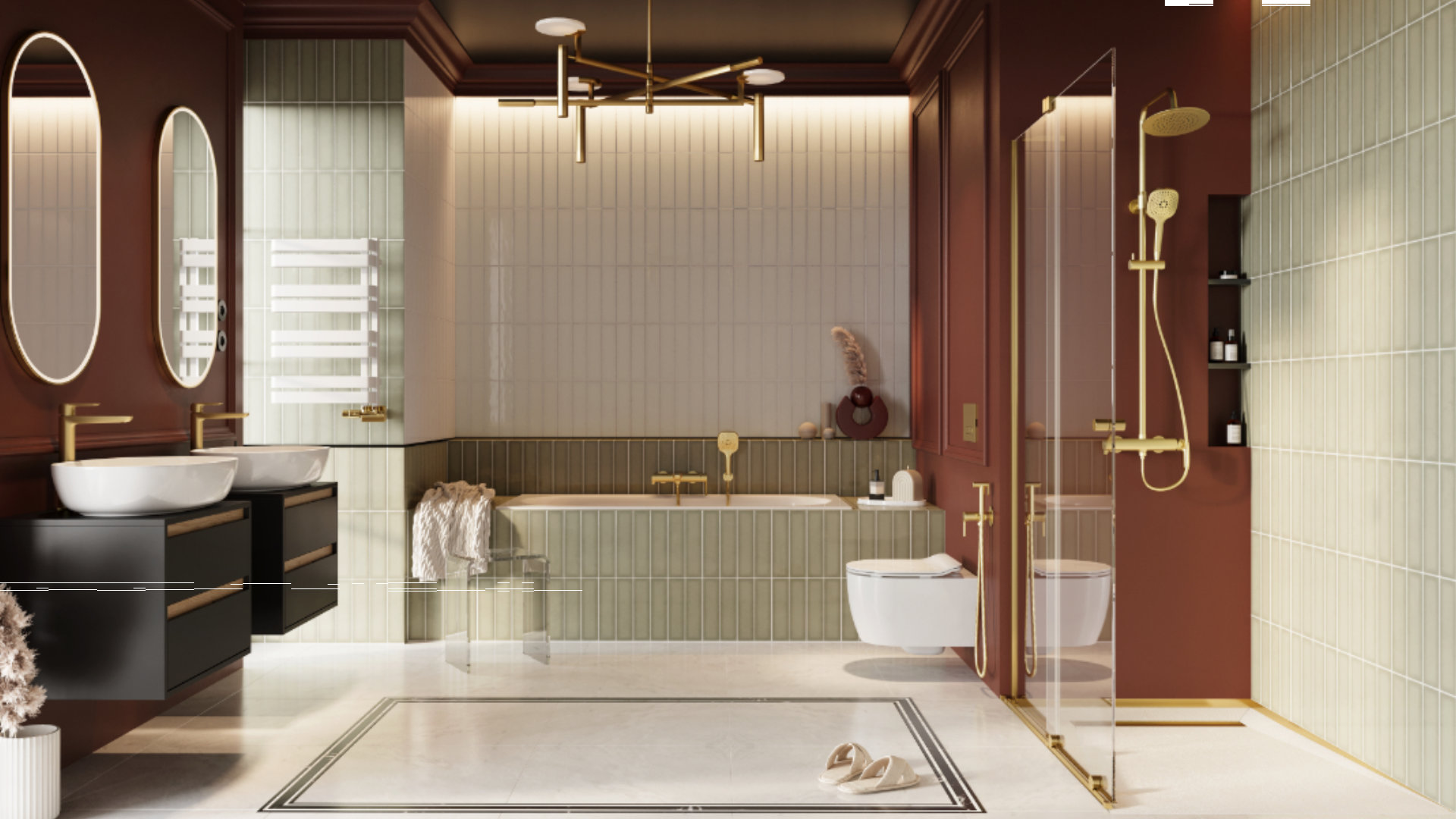 Stilio odpływ liniowy 60 cm z kołnierzem ruszt dekoracyjny, złoty szczotkowany