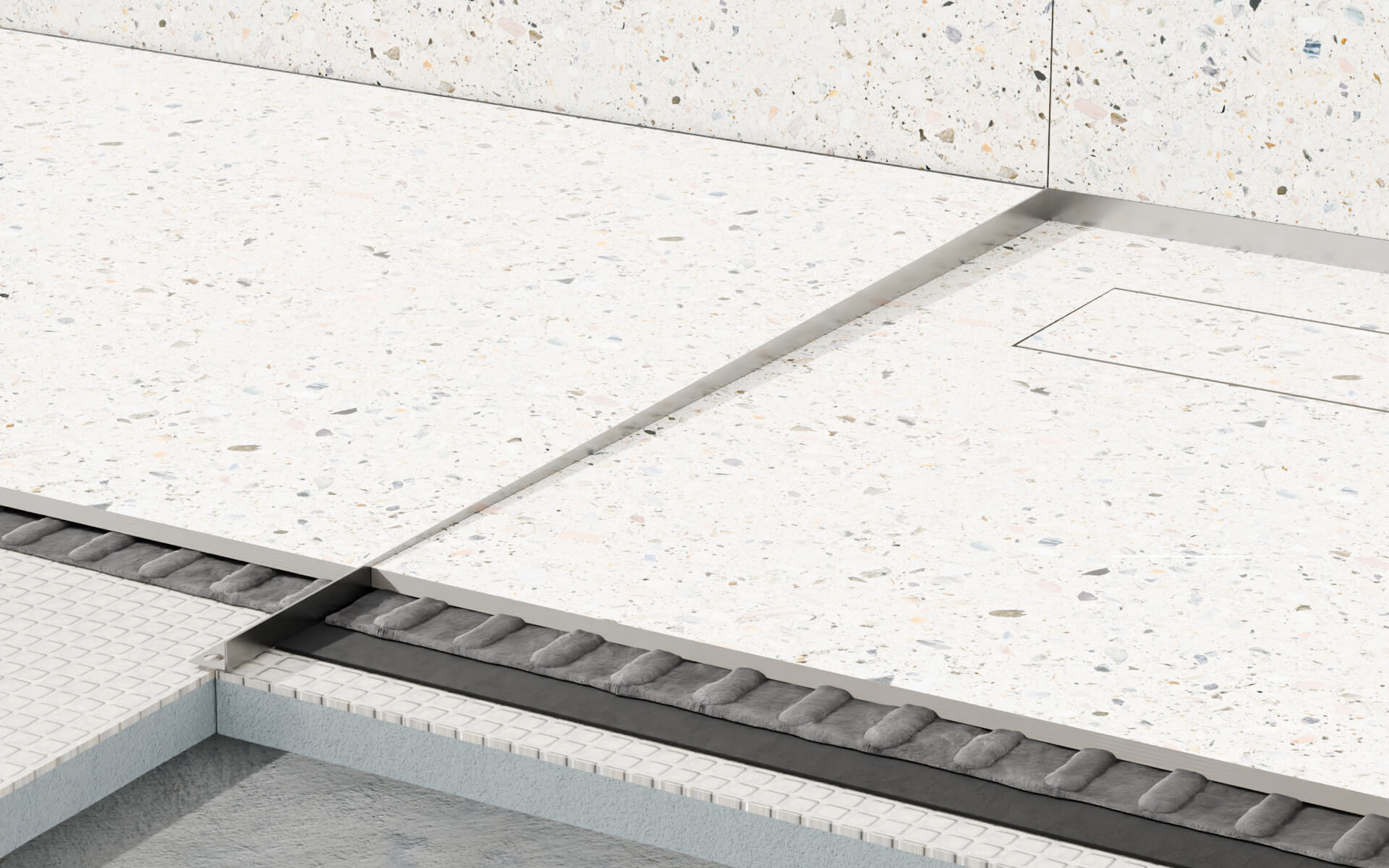 Profil brodzikowy 120 cm, spadkowy lewy , stal nierdzewna, polerowany