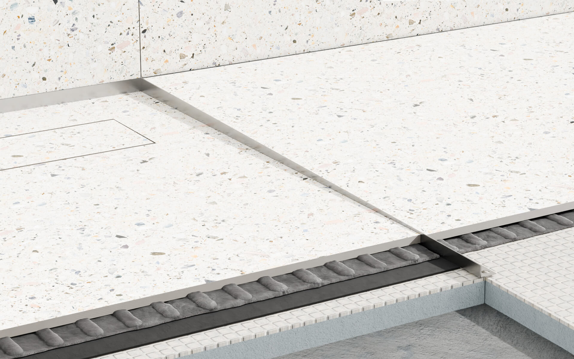 Profil brodzikowy 120 cm, spadkowy prawy , stal nierdzewna, polerowany