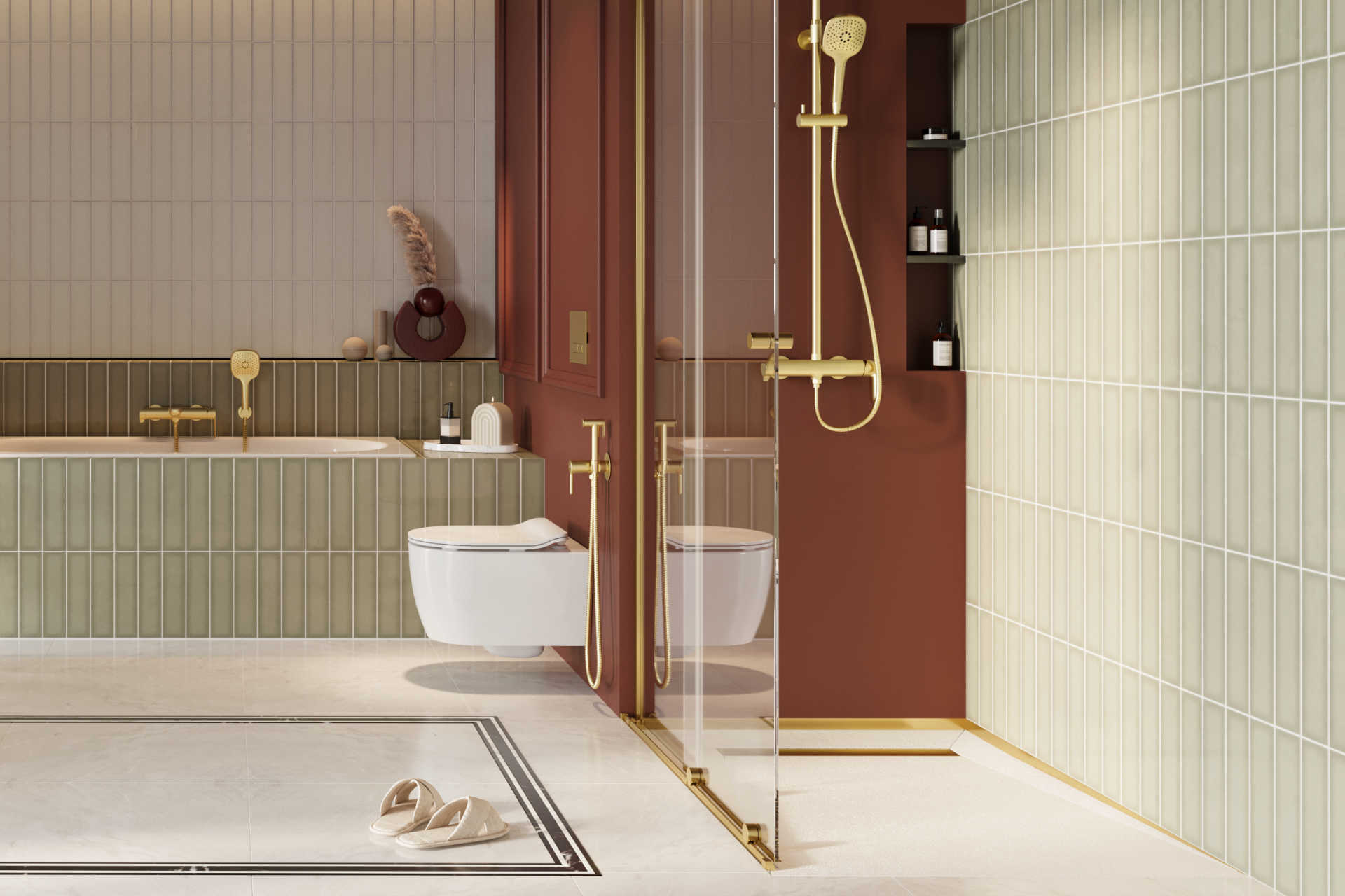 Profil brodzikowy 120 cm spadkowy prawy złoty polerowany