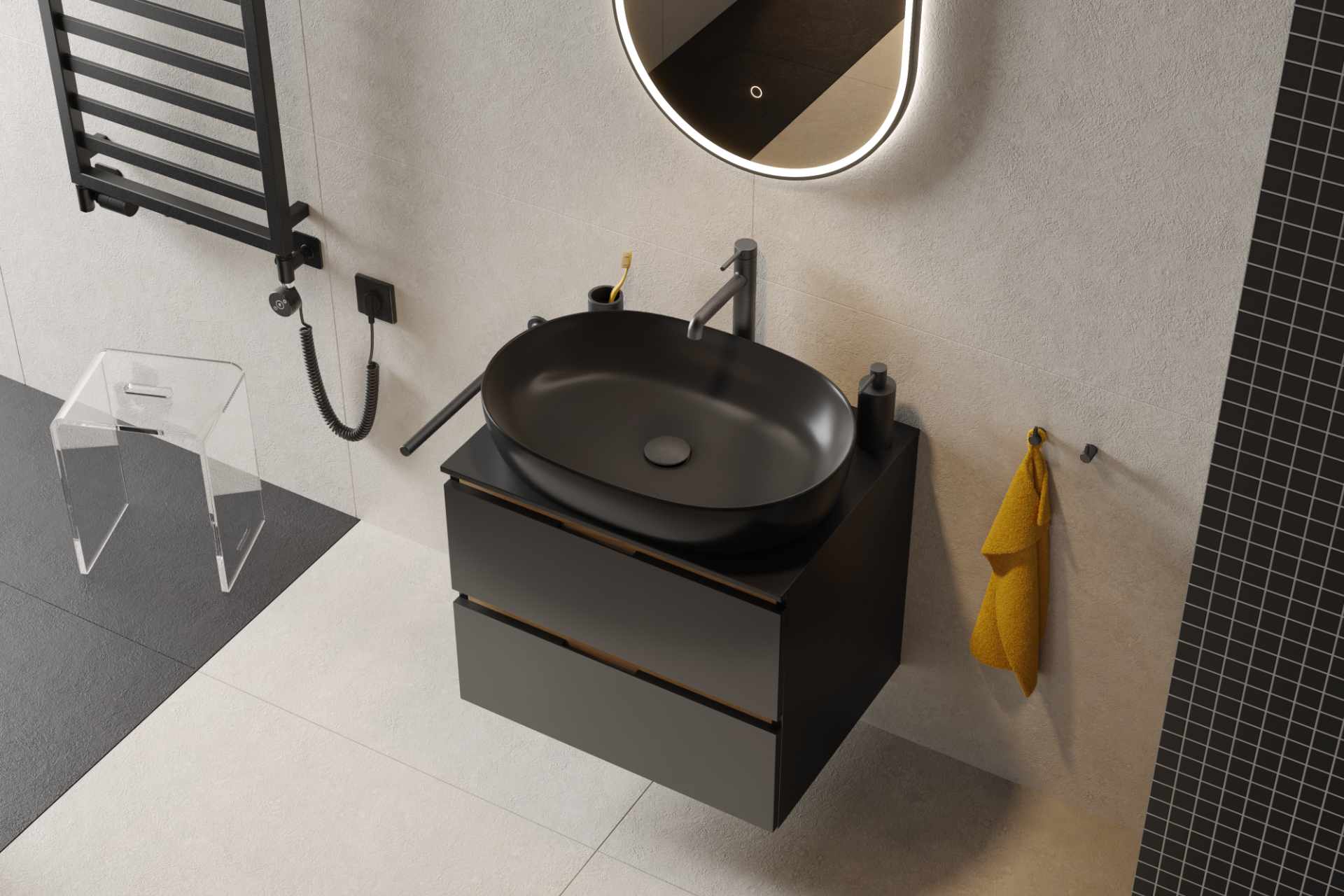 Delta PI bateria umywalkowa stojąca wysoka, złoty połysk wizka