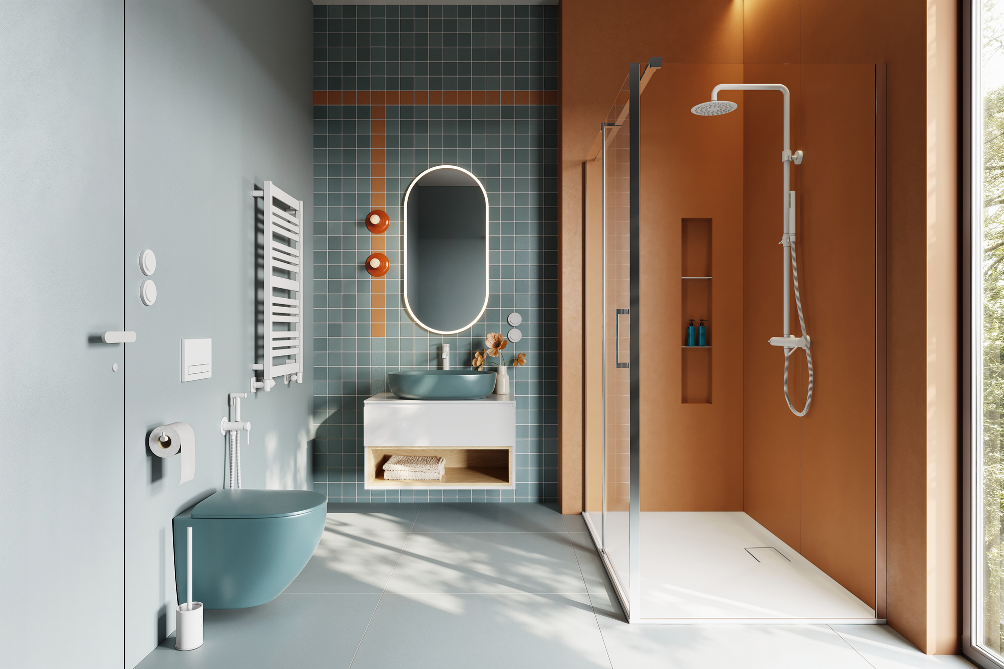 Tuto 2.0 szafka wisząca 80 cm 1 szuflada front gładki niski, blat biały lakierowany, biały/biały