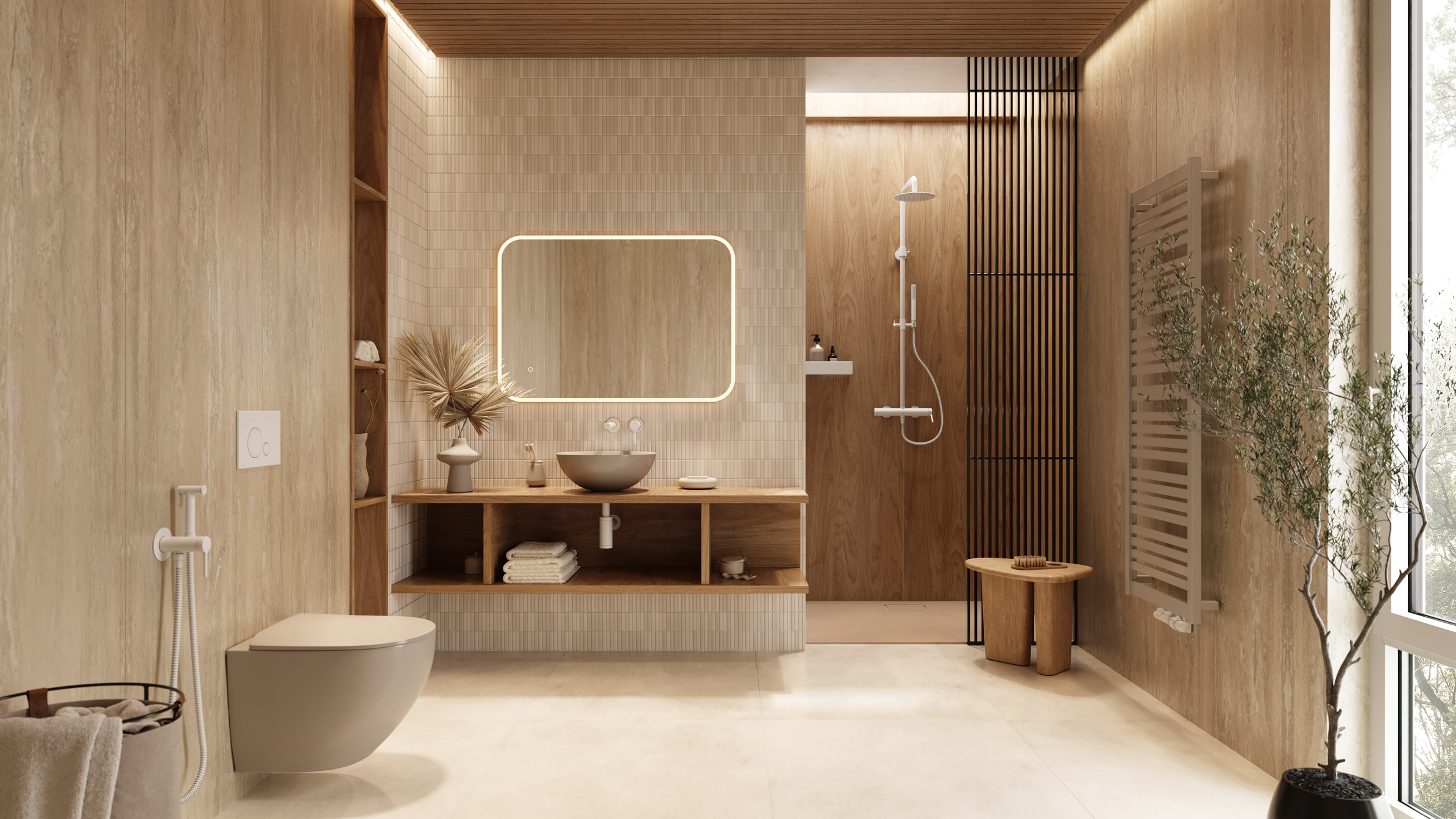 PI bateria bidetowa bidetta ze słuchawką prysznicową, biały mat