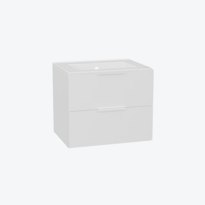 Tuto 2.0 szafka wisząca 60 cm 2 szuflady front gładki wysoki, umywalka As, biały/biały