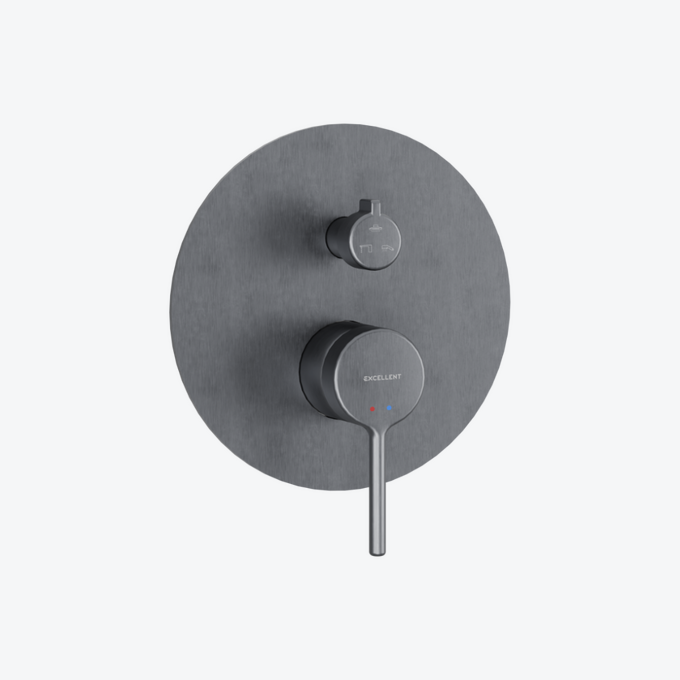 PI bateria prysznicowo-wannowa podtynkowa 3 funkcyjna, grafit szczotkowany