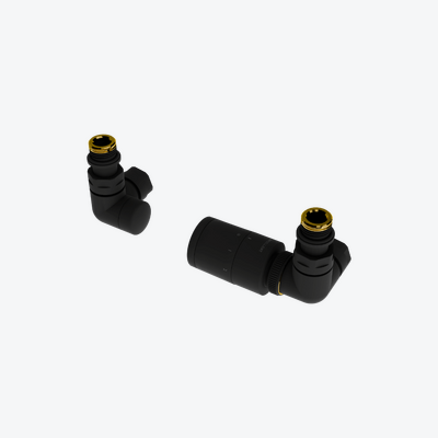 Caldo zestaw trójosiowy z głowicą termostatyczną, prawy, czarny mat