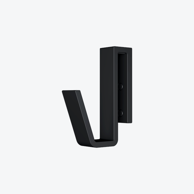 Haczyk do mocowania na szybie o grubości 6-10 mm, czarny mat