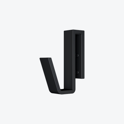 Haczyk do mocowania na szybie o grubości 6-10 mm, czarny mat