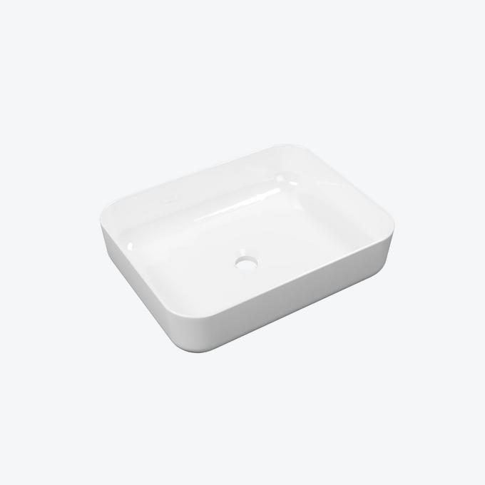 Cori 2.0 umywalka nablatowa 50x38 cm prostokątna, biały połysk