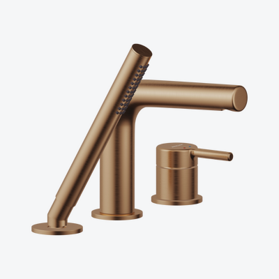 PI Bateria wannowa 3 otworowa, miedziany szczotkowany