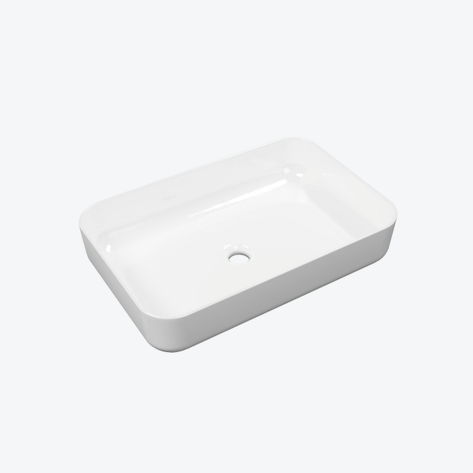 Cori 2.0 umywalka nablatowa 58x38 cm prostokątna, biały połysk