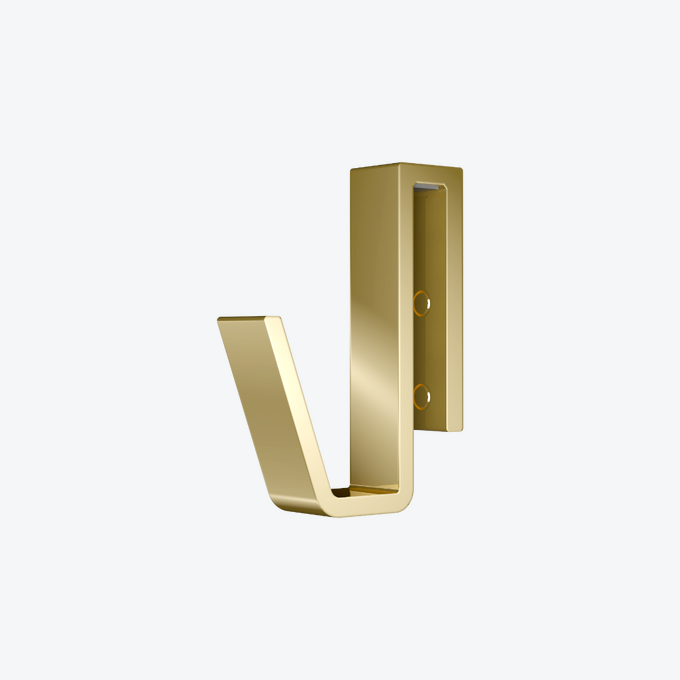 Haczyk do mocowania na szybie o grubości 6-10 mm, złoty połysk