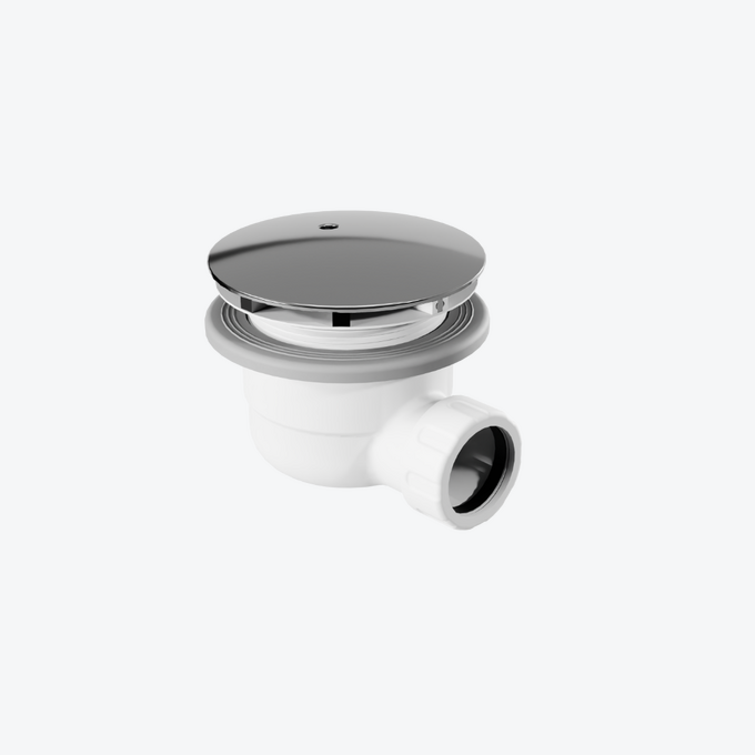 Vert syfon do brodzika biały 90 mm  chrom