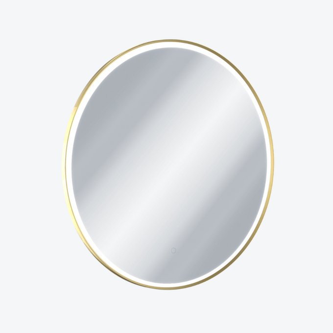 Corido lustro łazienkowe 100 cm okrągłe oświetlenie LED mata grzewcza, złoty połysk