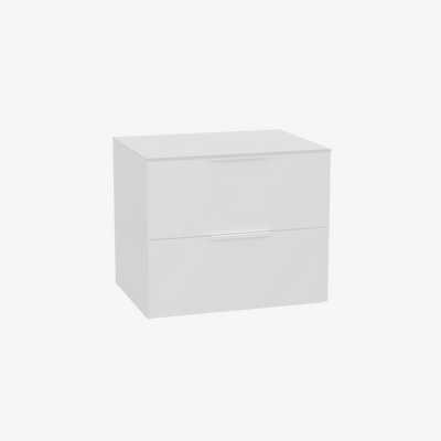 Tuto 2.0 szafka wisząca 60 cm 2 szuflady front gładki wysoki, blat biały lakierowany, biały/biały