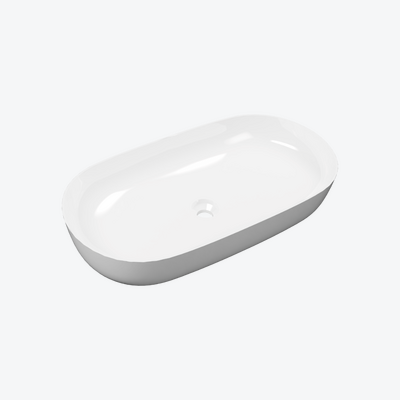 Jima umywalka nablatowa 71x41 cm owalna biały połysk