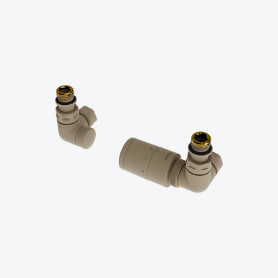 Caldo zestaw trójosiowy z głowicą termostatyczną, prawy, cappuccino