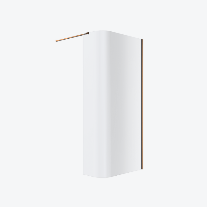 Vidoq walk-in ścianka prysznicowa gięta 93x200 cm, powłoka Clean Control, miedziany szczotkowany