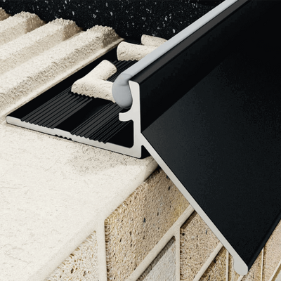 Profil K okapowy 8 mm, szerokość 15 mm długość 250 cm, aluminiowy, anodowany czarny mat