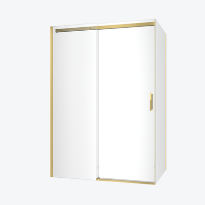 Rols kabina narożna 140x80 cm z drzwiami przesuwnymi 140 cm, powłoka Clean Control, złoty połysk