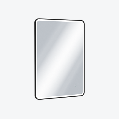 Corido lustro łazienkowe 80x60 cm prostokątne, oświetlenie LED mata grzewcza, czarny mat