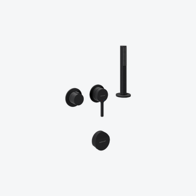 Pi Zestaw prysznicowo-wannowy podtynkowy, 2 funkcyjny, Dry Box, syfon Hover, czarny mat