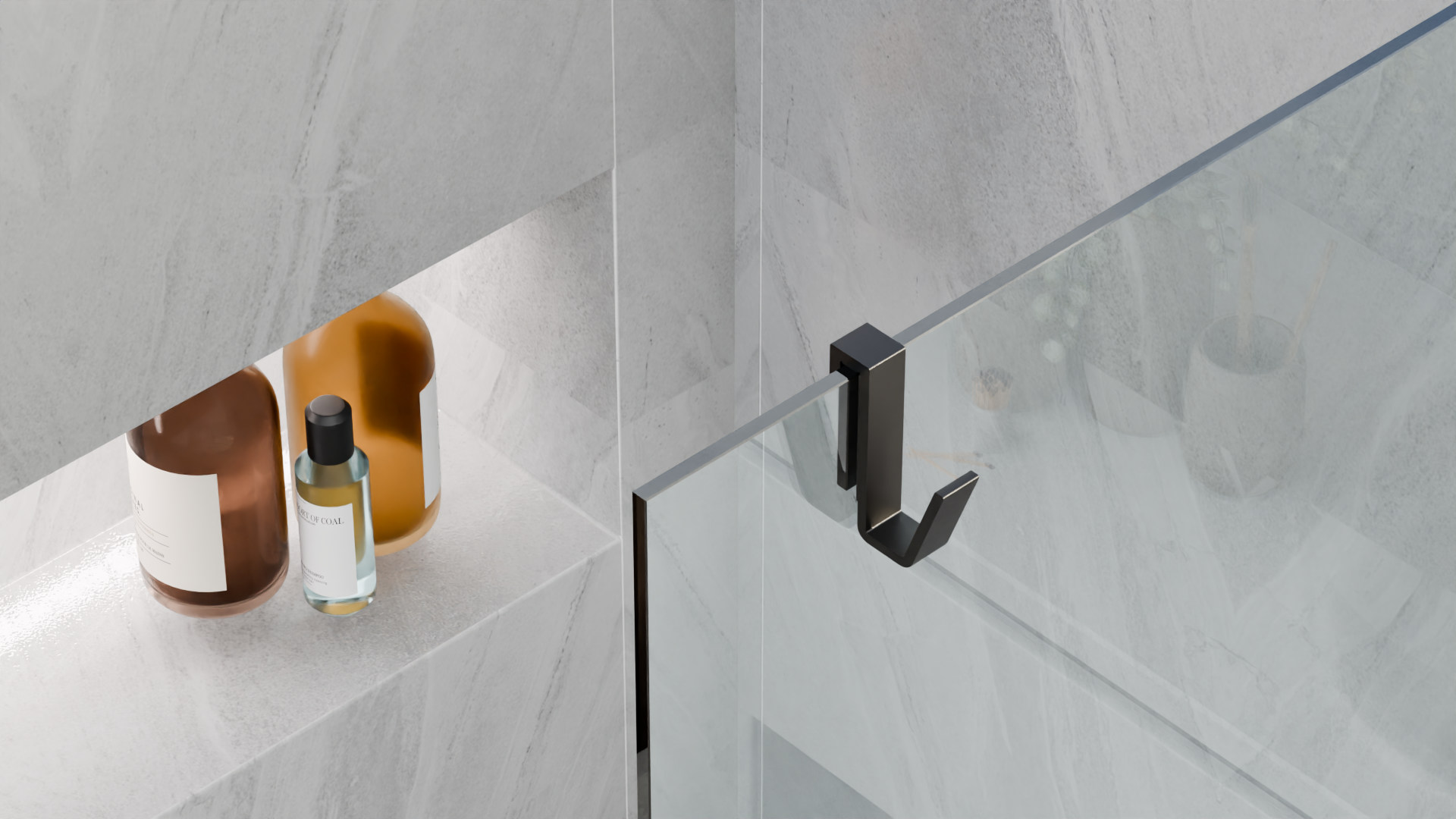 Haczyk do mocowania na szybie o grubości 6-10 mm grafit szczotkowany