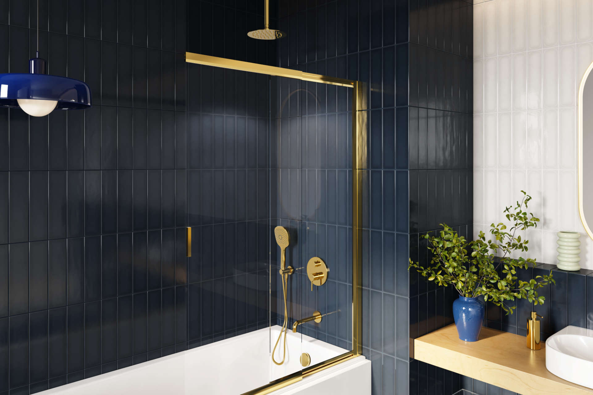 Ramię prysznicowe sufitowe 20 cm złoty szczotkowany