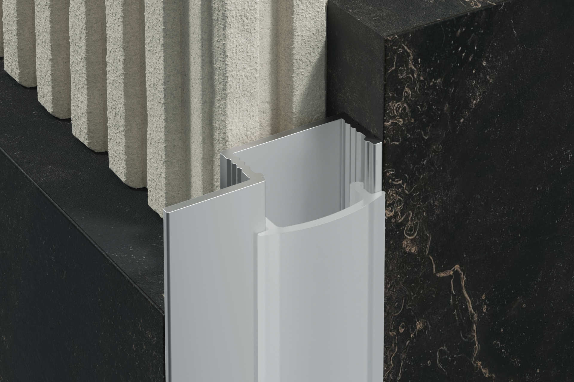 Profil PROFILED oświetleniowy z blendą z 1 skrzydełkiem, 25 mm, długość 250 cm, aluminiowy, anoda srebrna, blenda mleczna